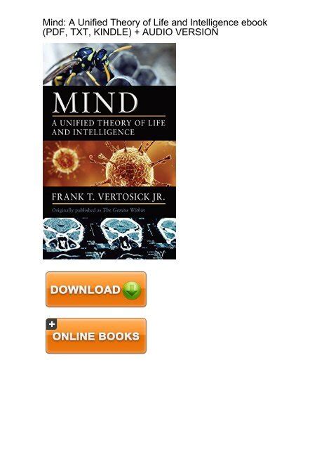 mind a unified theory of life and intelligence Epub