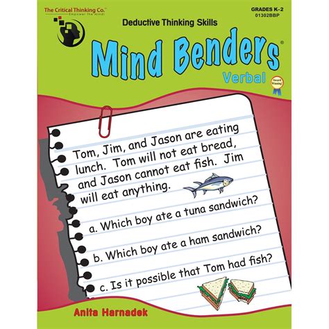 mind benders verbal deductive thinking skills grades k 2 Kindle Editon