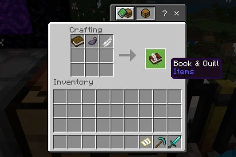 minecraft how to craft a book and quill