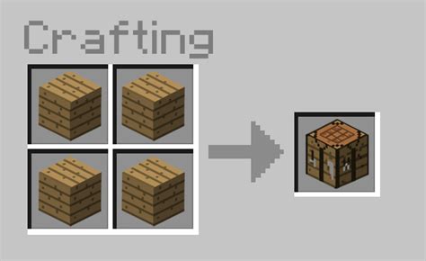 minecraft how to craft a crafting table