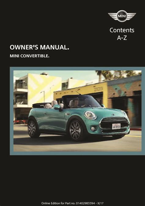 mini cooper convertible operating manual PDF