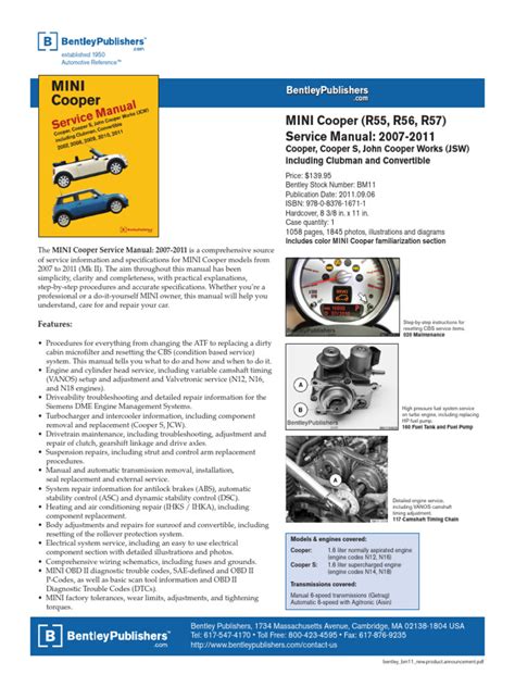 mini cooper service manual free PDF