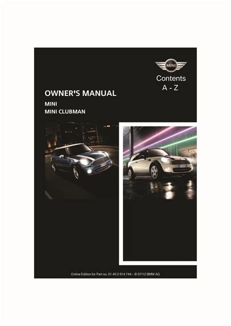 mini cooper user manual 2012 Epub