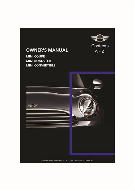 mini owners manual 2012 Kindle Editon