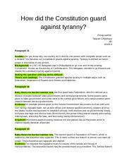 mini q essay outline constitution against tyranny Reader