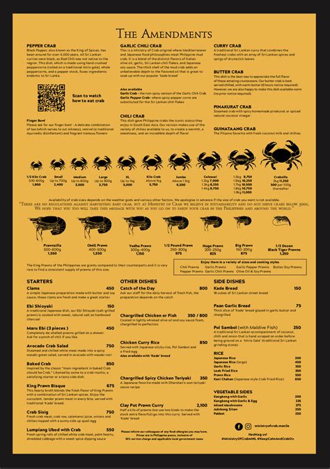 ministry of crab sri lanka menu