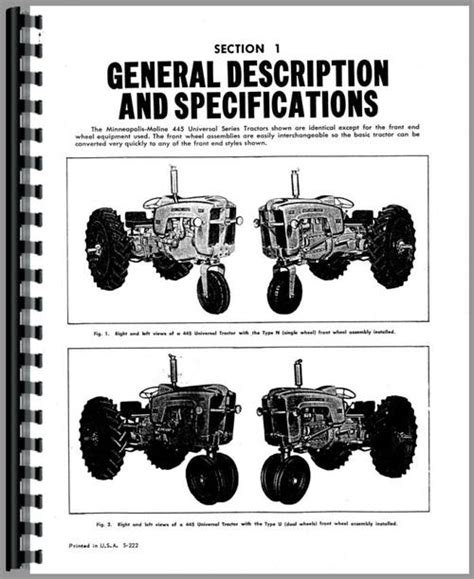 minneapolis moline 445 tractor service manual PDF