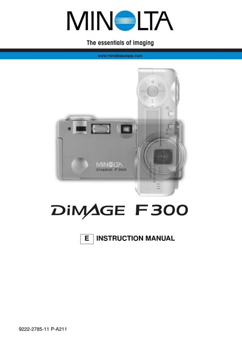 minolta dimage f300 manual PDF