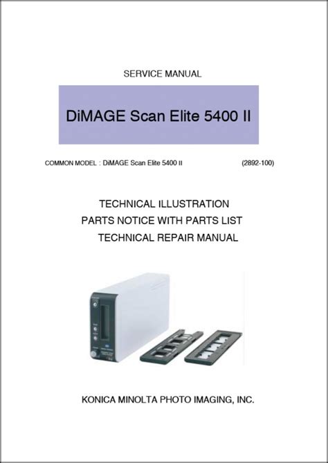 minolta dimage scan elite 5400 service manual user guide PDF