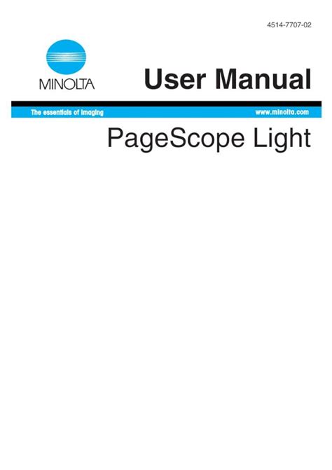 minolta pagescope light for cf2001p user guide PDF