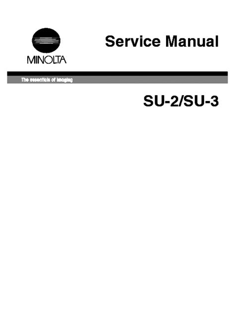 minolta su 2 su 3 service manual user guide Kindle Editon