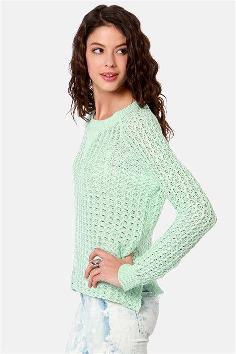 mint green sweater