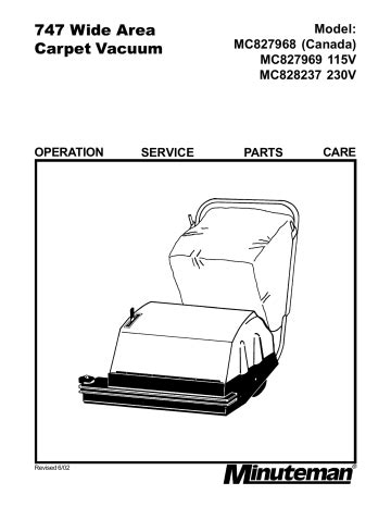 minuteman mc827969 vacuums owners manual Epub