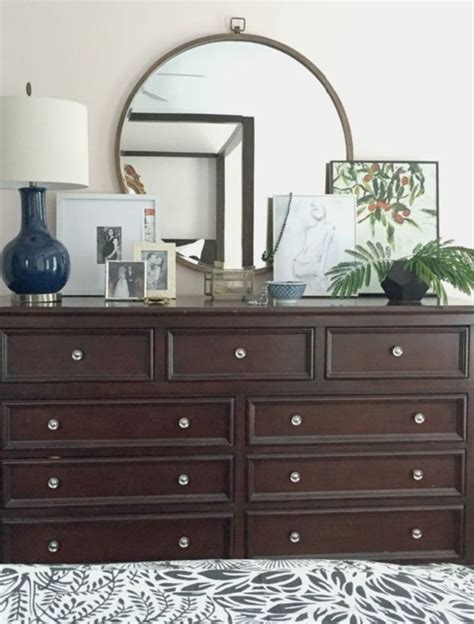 mirror above dresser