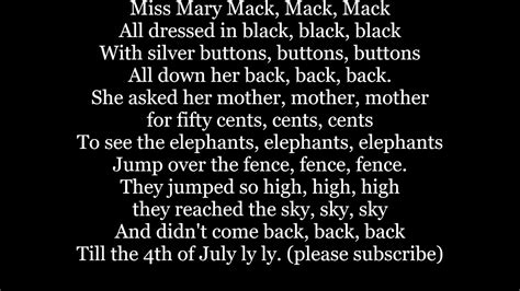 miss mary mack lyrics