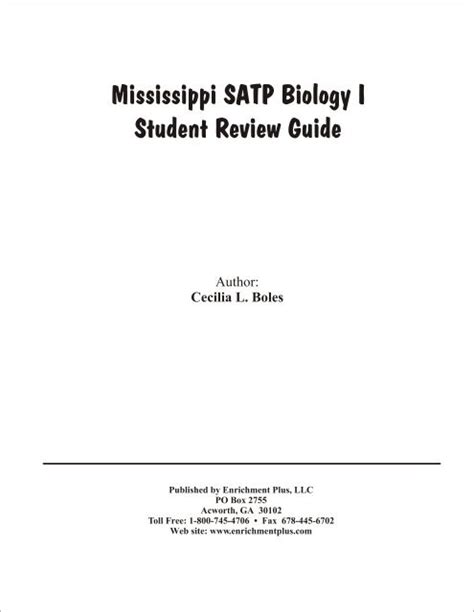 mississippi satp biology i student review guide Epub