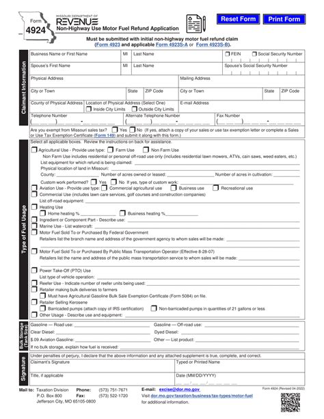 missouri motor fuel refund application Reader