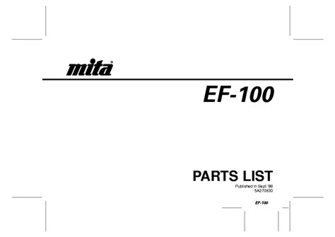 mita ef 100 parts manual user guide Kindle Editon