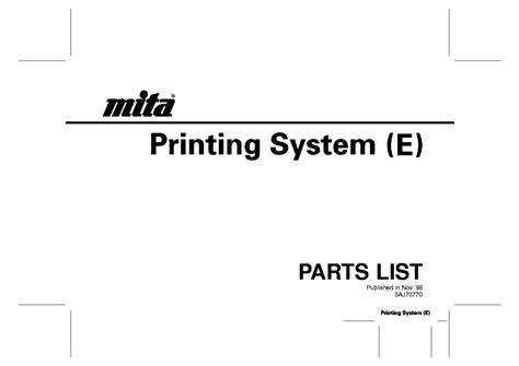 mita printing system 1 parts manual user guide Kindle Editon