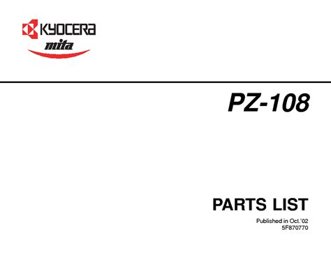 mita pz 108 parts manual user guide Epub