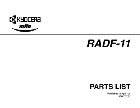 mita radf 11 parts manual user guide PDF