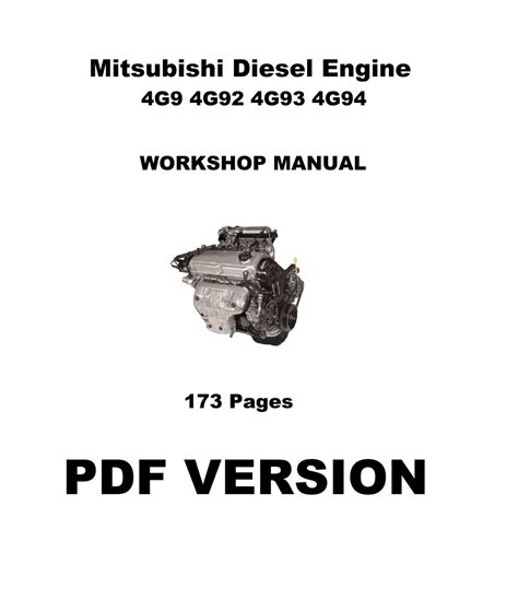 mitsubishi 4g9 engine service manual user guide PDF
