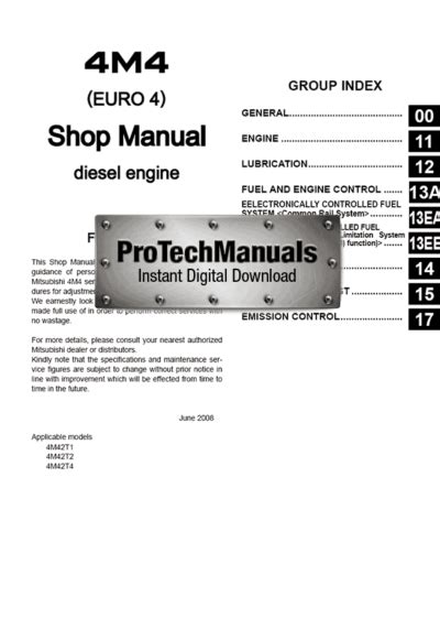 mitsubishi 4m42 engine workshop manual Reader