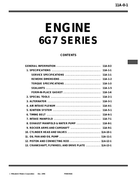 mitsubishi 6g7 engine service manual user guide Epub