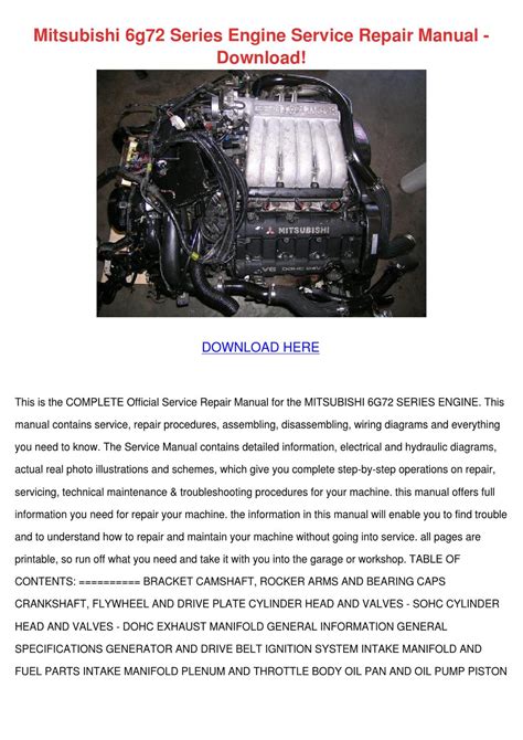 mitsubishi 6g72 series engine service repair Kindle Editon