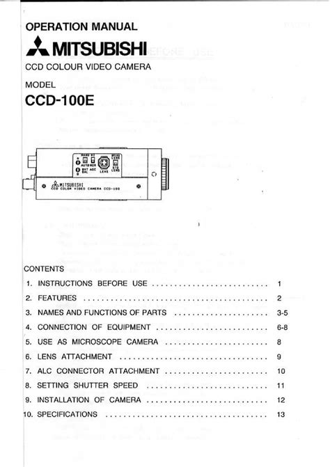 mitsubishi ccd 400e 400ew user guide Doc