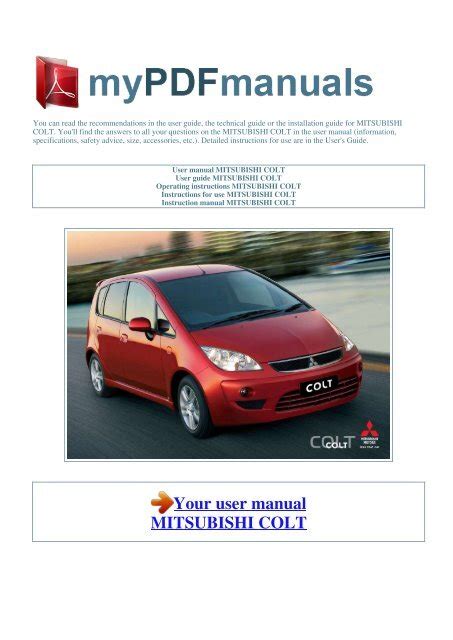 mitsubishi colt rc manual scan pdf Doc