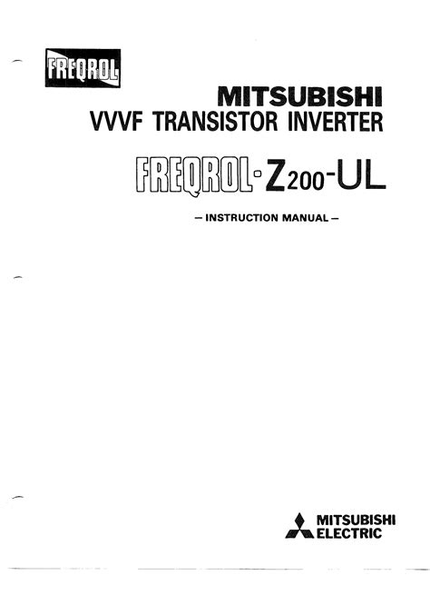 mitsubishi freqrol z200 manual Kindle Editon