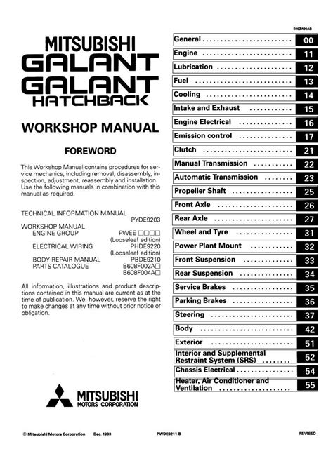 mitsubishi galant workshop user manual Doc