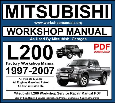 mitsubishi l200 workshop manual pdf free download Epub