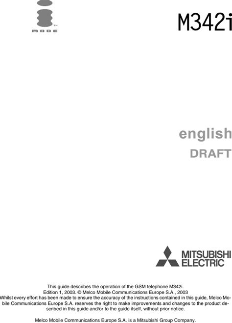 mitsubishi m342i user guide Doc