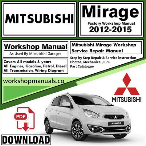 mitsubishi mirage workshop repair manual 2013 free Kindle Editon