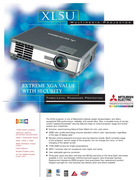 mitsubishi multimedia projector manuals PDF