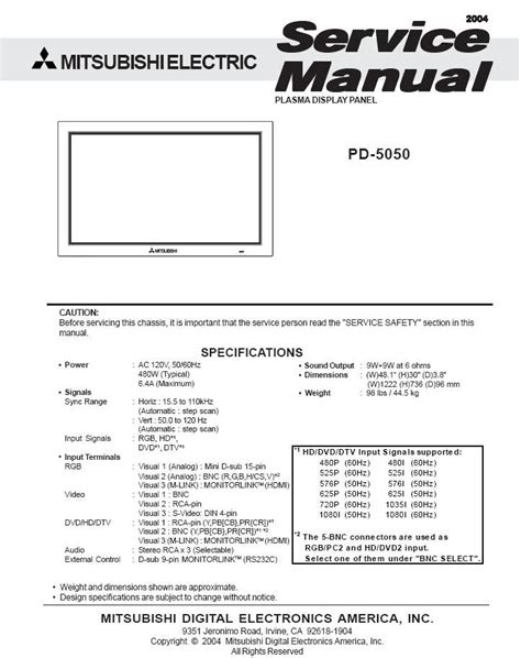 mitsubishi plasma tv troubleshooting Doc