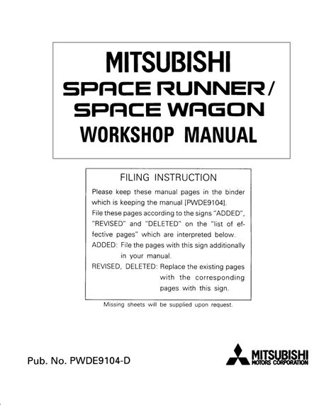 mitsubishi space wagon user manual PDF