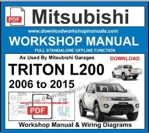mitsubishi triton workshop manual free download PDF
