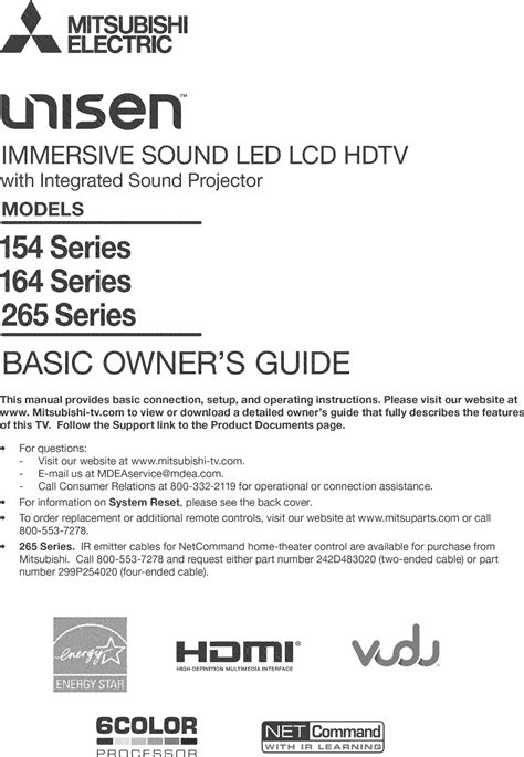 mitsubishi tv lt 40164 owners manual Doc