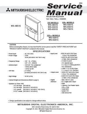 mitsubishi ws 65615 tvs owners manual Kindle Editon