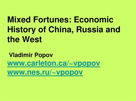mixed fortunes an economic history of china russia and the west Doc