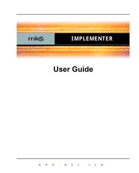 mks implementer user guide PDF