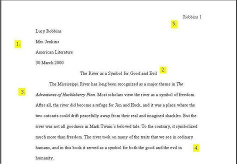 mla format essay title in text Doc