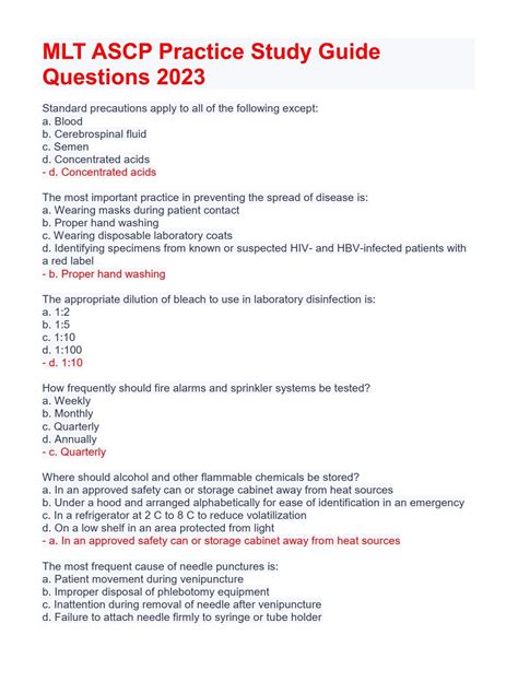 mlt ascp study guide PDF