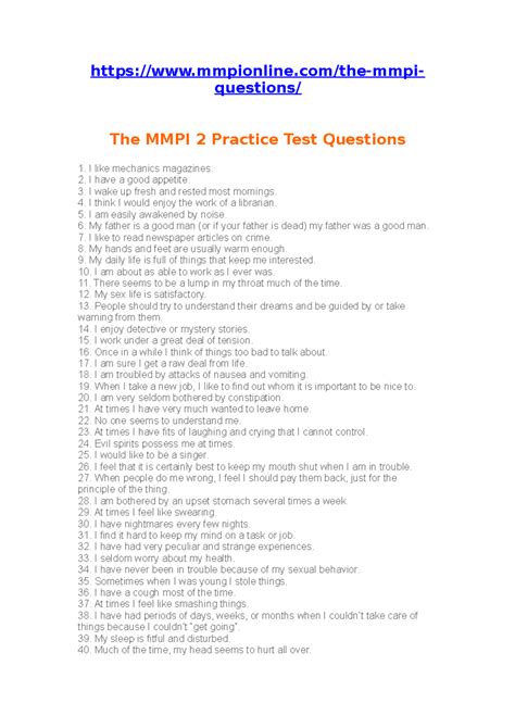 mmpi 2 test questions answers Epub