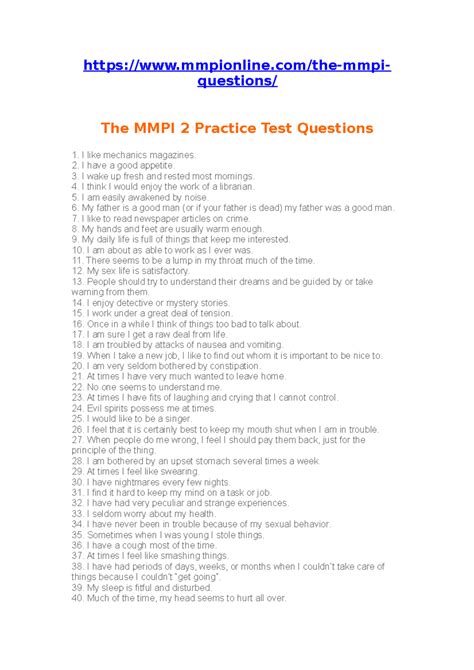 mmpi test 567 questions Ebook Doc