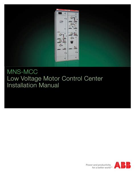 mns mcc low voltage motor control center installation manual 2 Epub