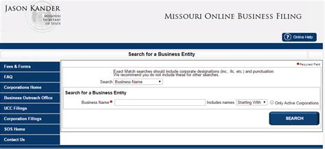 mo business entity search